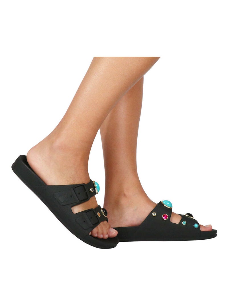 Sandales plates Joia Cacatoès Noir - Kiabi