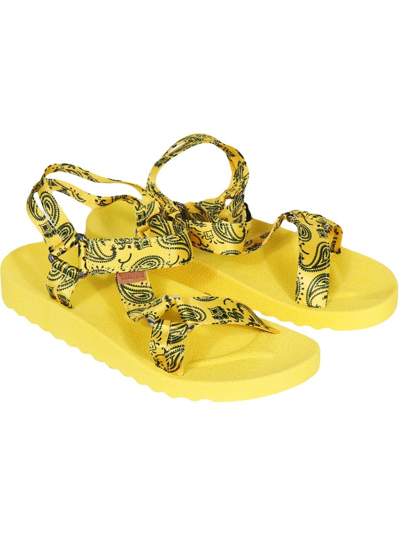 Sandales plates Manaus Cacatoès Jaune banane - Kiabi