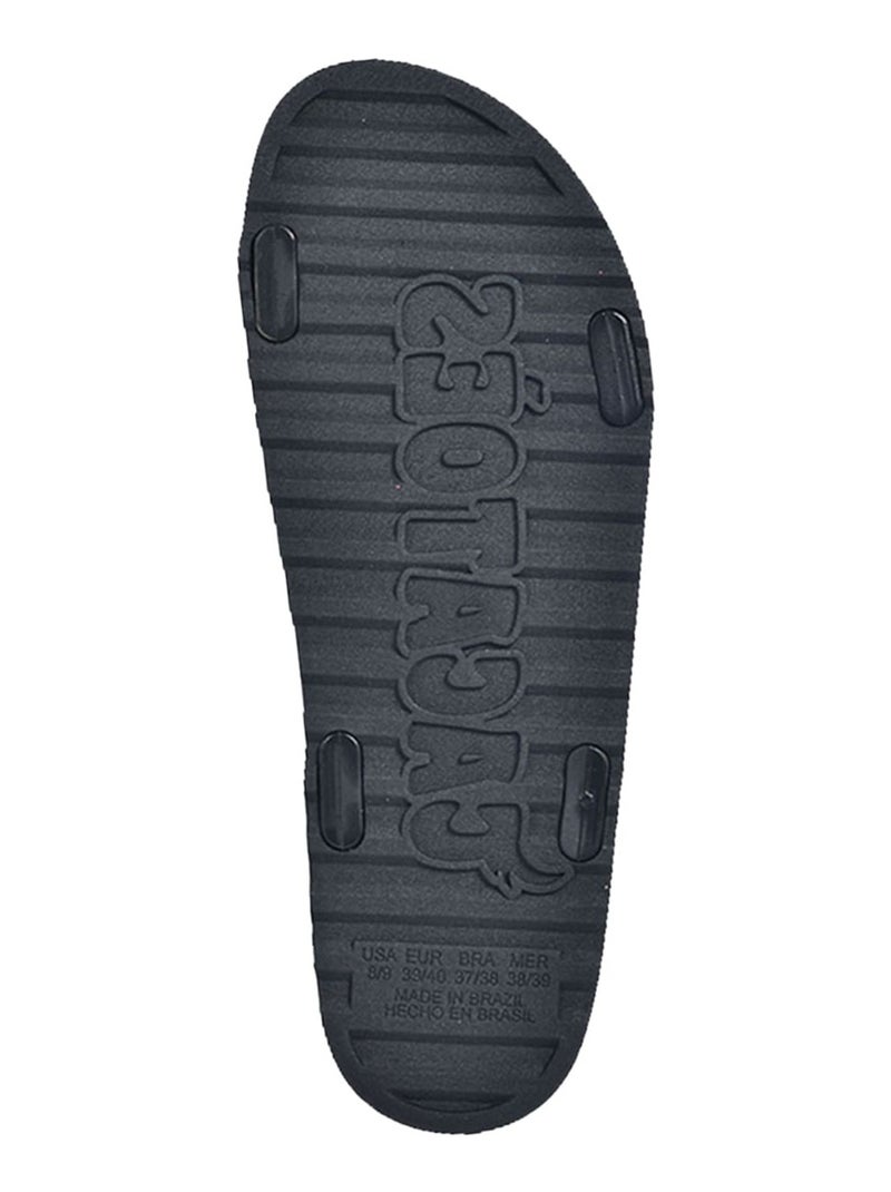 Sandales plates Manaus Fresia Cacatoès Noir - Kiabi