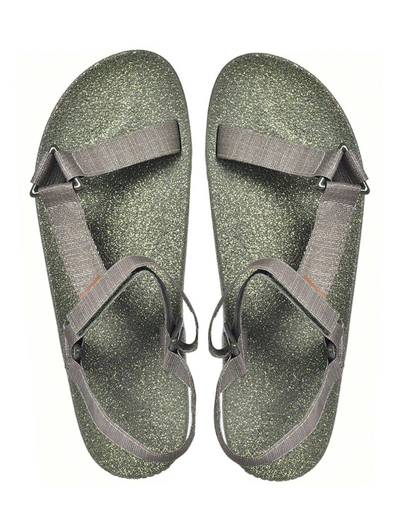 Sandales plates Manaus Glitter Cacatoès Kaki foncé - Kiabi