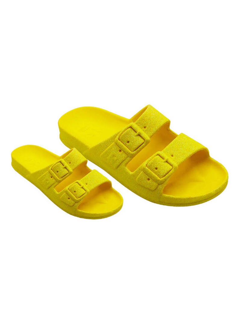 Sandales plates Neon Cacatoès Jaune fluo - Kiabi