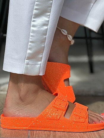 Sandales plates Neon Cacatoès