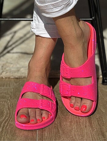 Sandales plates Neon Cacatoès