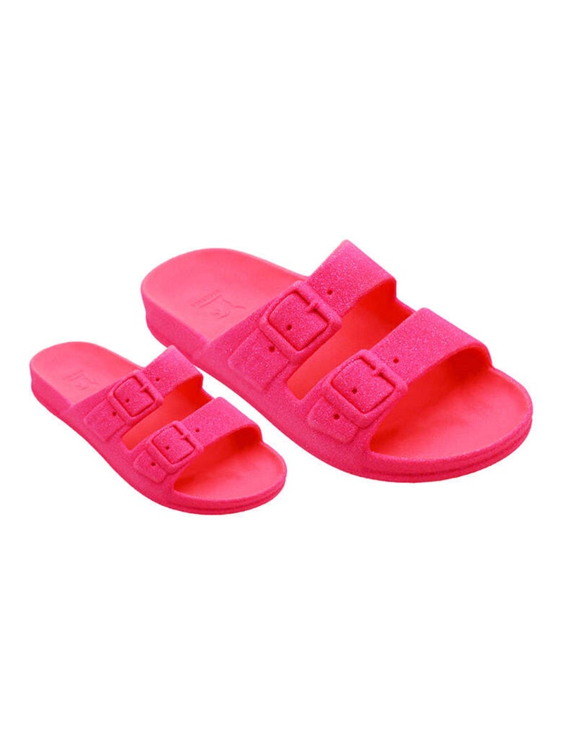 Sandales plates Neon Cacatoès Rose fluo - Kiabi