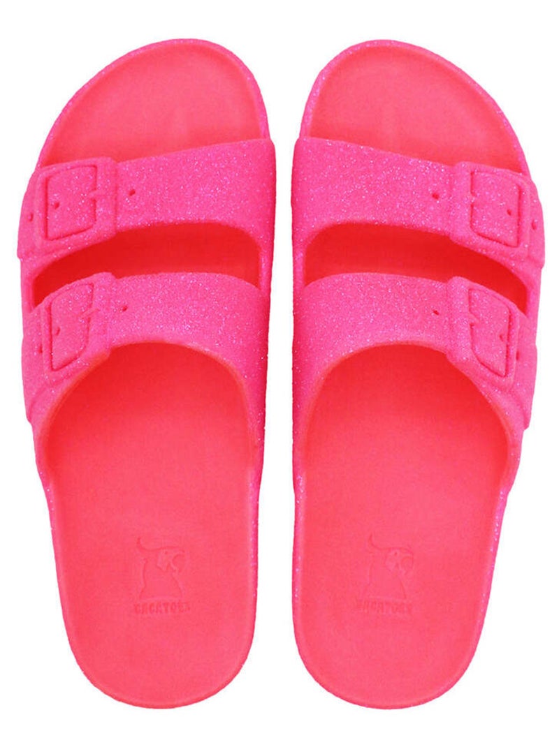 Sandales plates Neon Cacatoès Rose fluo - Kiabi