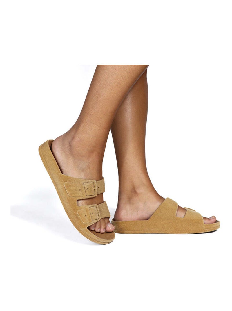 Sandales plates Nuvem Cacatoès Camel - Kiabi