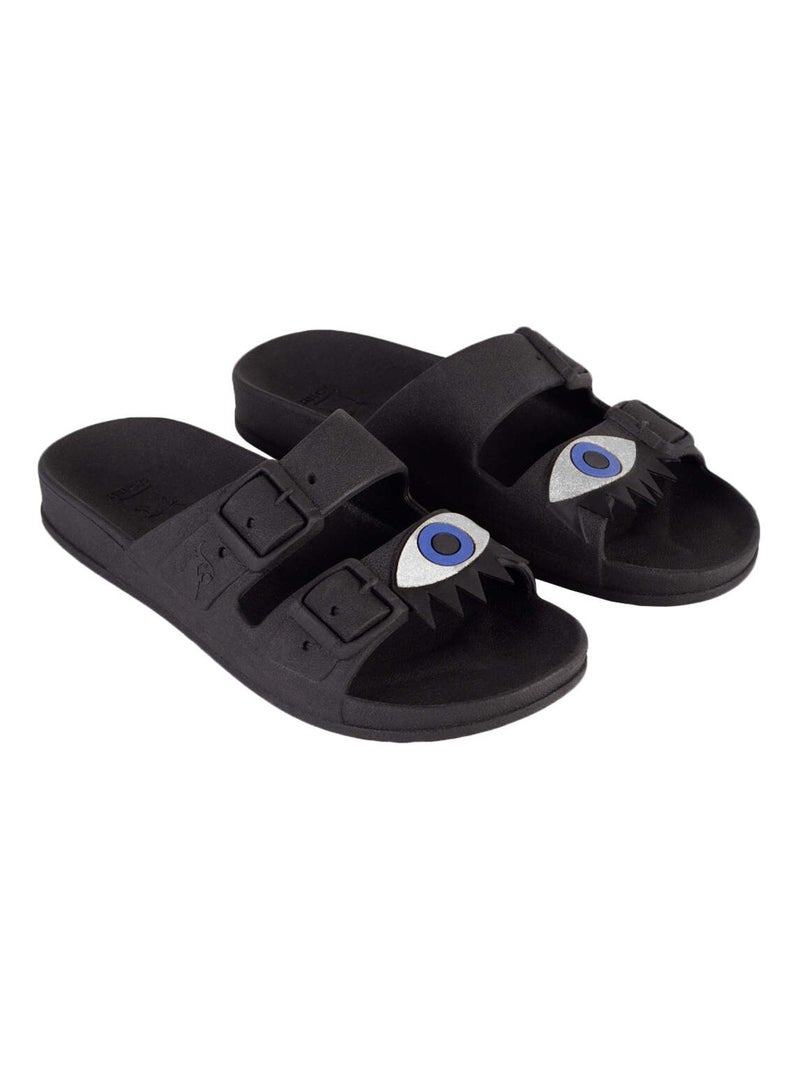 Sandales plates Olhos Cacatoès Noir Argenté - Kiabi