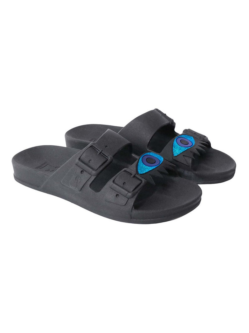 Sandales plates Olhos Cacatoès Noir Bleu - Kiabi