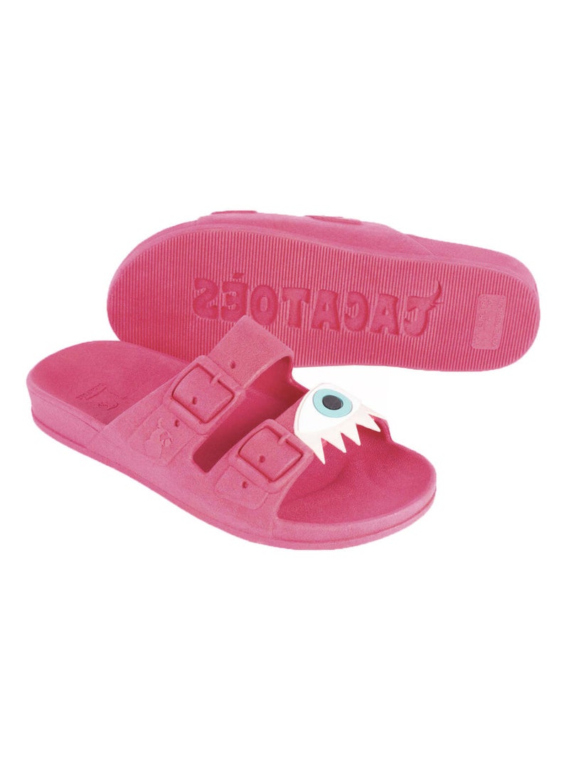 Sandales plates Olhos Cacatoès Rose framboise - Kiabi