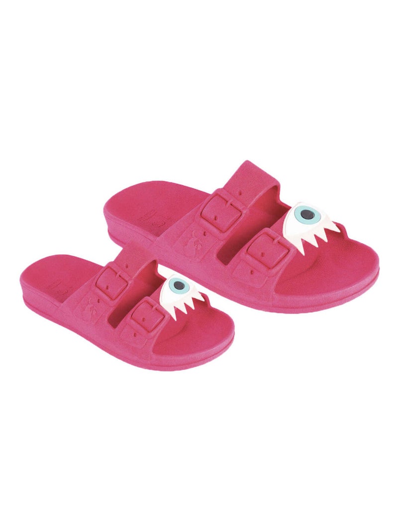 Sandales plates Olhos Cacatoès Rose framboise - Kiabi