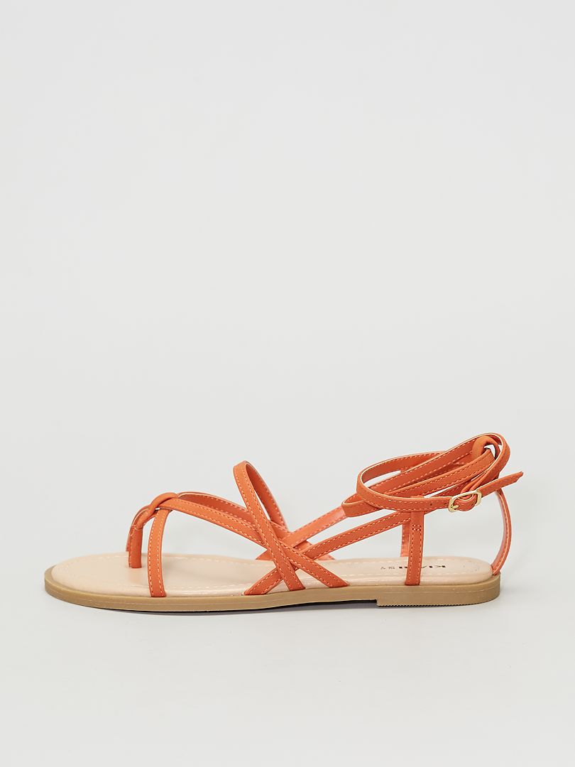 Sandales plates orange - Kiabi