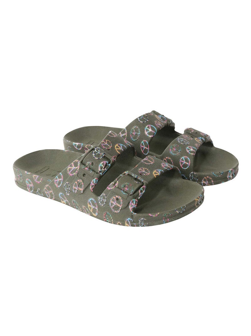 Sandales plates Paz E Amor Cacatoès Vert kaki - Kiabi