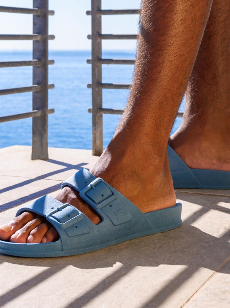 Sandales plates Rio De Janeiro Cacatoès Bleu denim - Kiabi