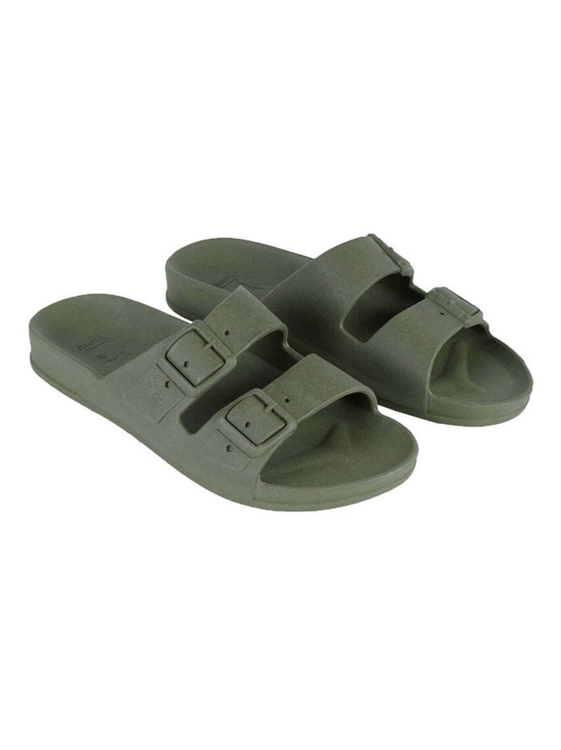 Sandales plates Rio De Janeiro Cacatoès Noir Kaki Noir - Kiabi