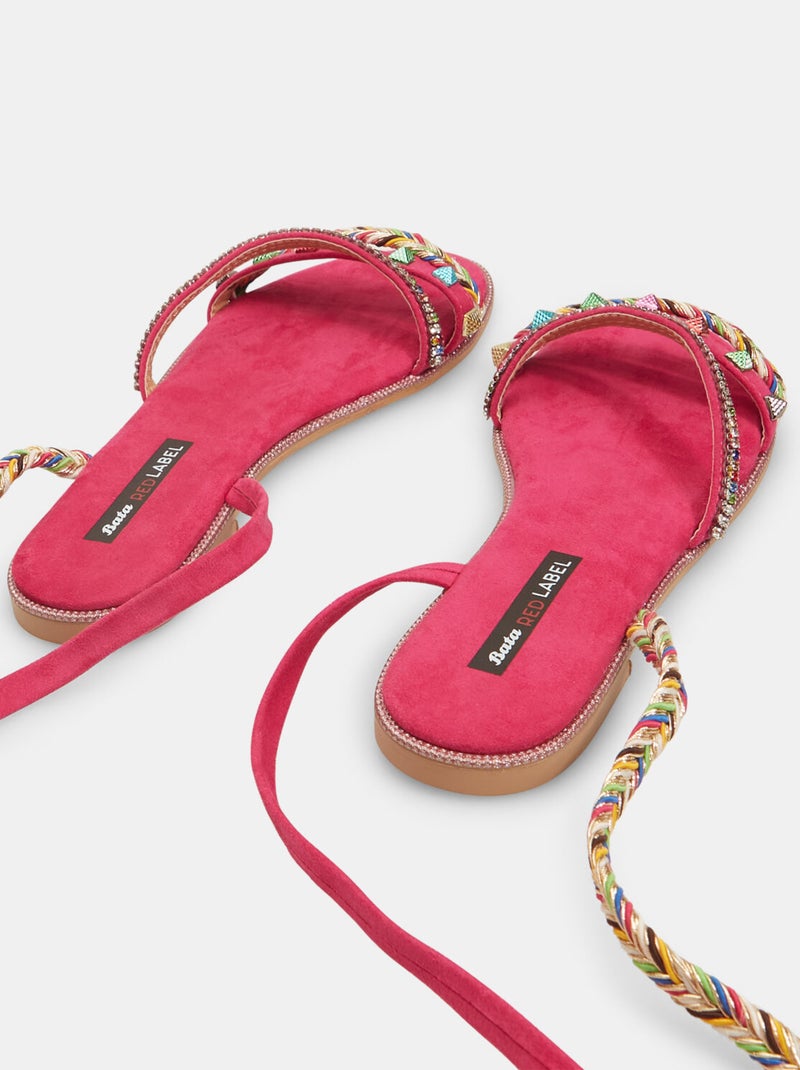 Sandales plates spartiates Bata Red Label Rose - Kiabi