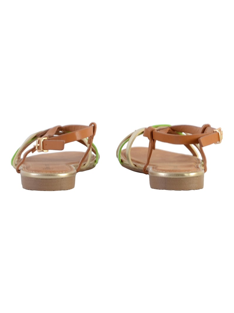 Sandales Plates The Divine Factory Camel - Kiabi