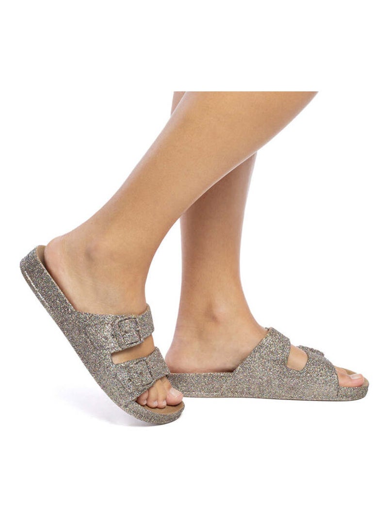 Sandales plates Trancoso Cacatoès Camel/Multicolore - Kiabi