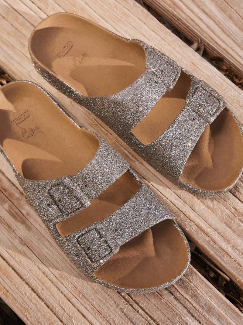 Sandales plates Trancoso Cacatoès Camel/Multicolore - Kiabi