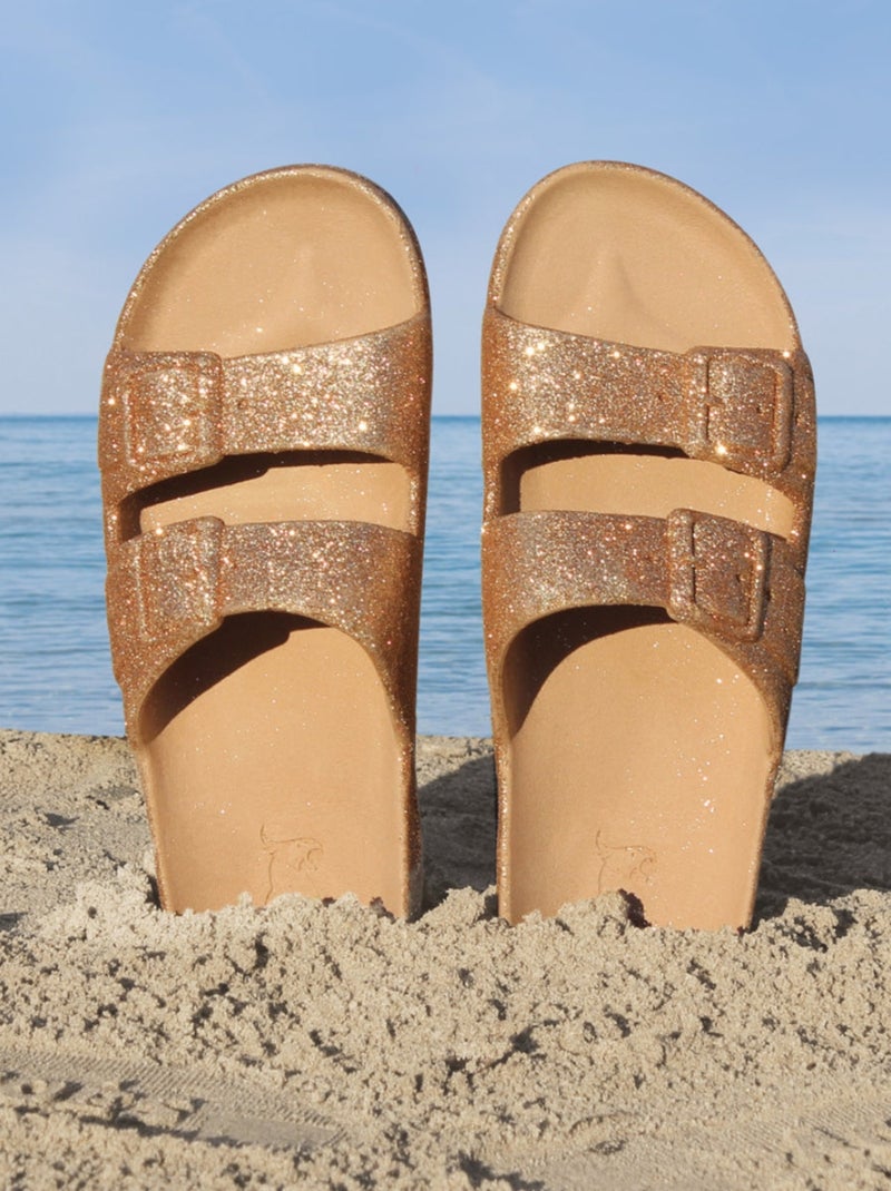 Sandales plates Trancoso Cacatoès Cuivre clair - Kiabi