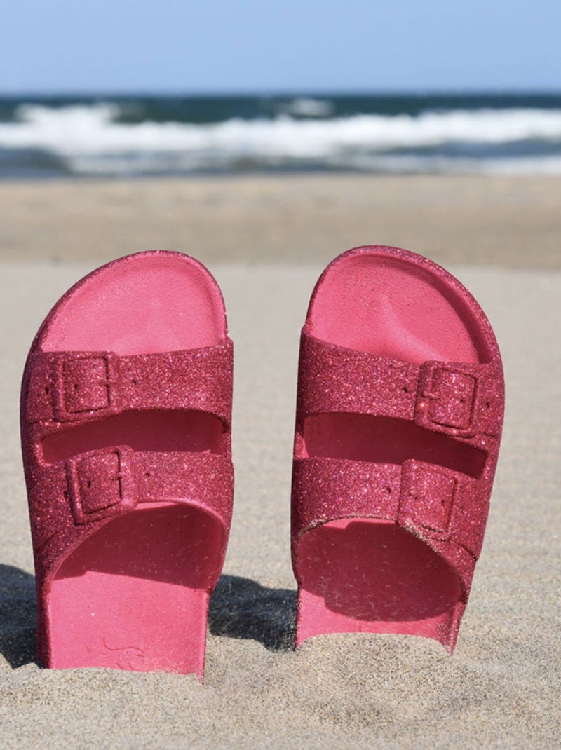 Sandales plates Trancoso Cacatoès Framboise - Kiabi
