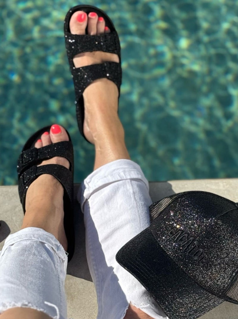 Sandales plates Trancoso Cacatoès Noir - Kiabi