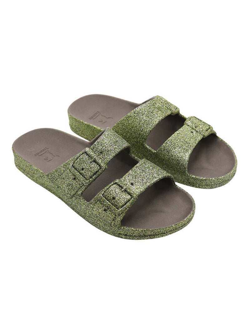Sandales plates Trancoso Cacatoès Noir Kaki - Kiabi