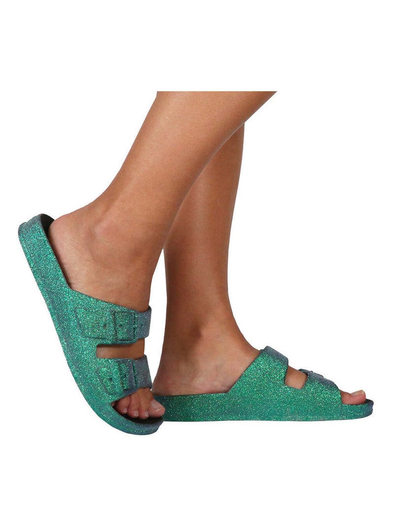 Sandales plates Trancoso Cacatoès Vert chèvrefeuille - Kiabi