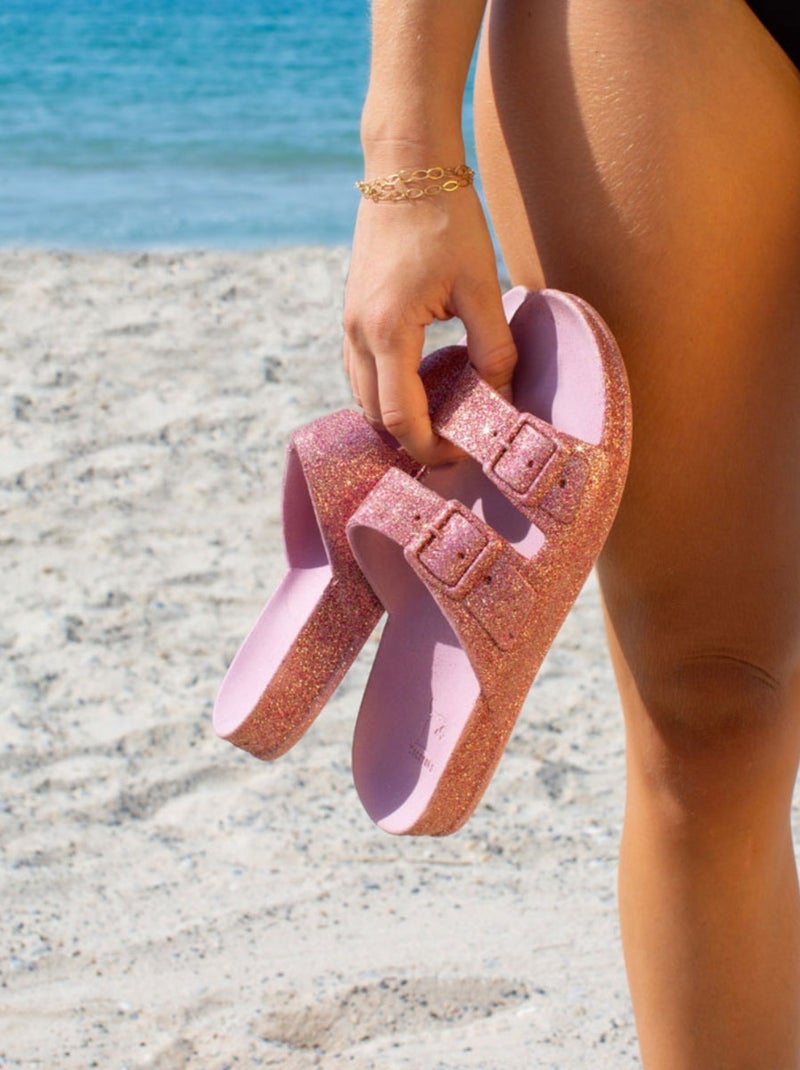 Sandales plates Trancoso Cacatoès Vieux rose - Kiabi