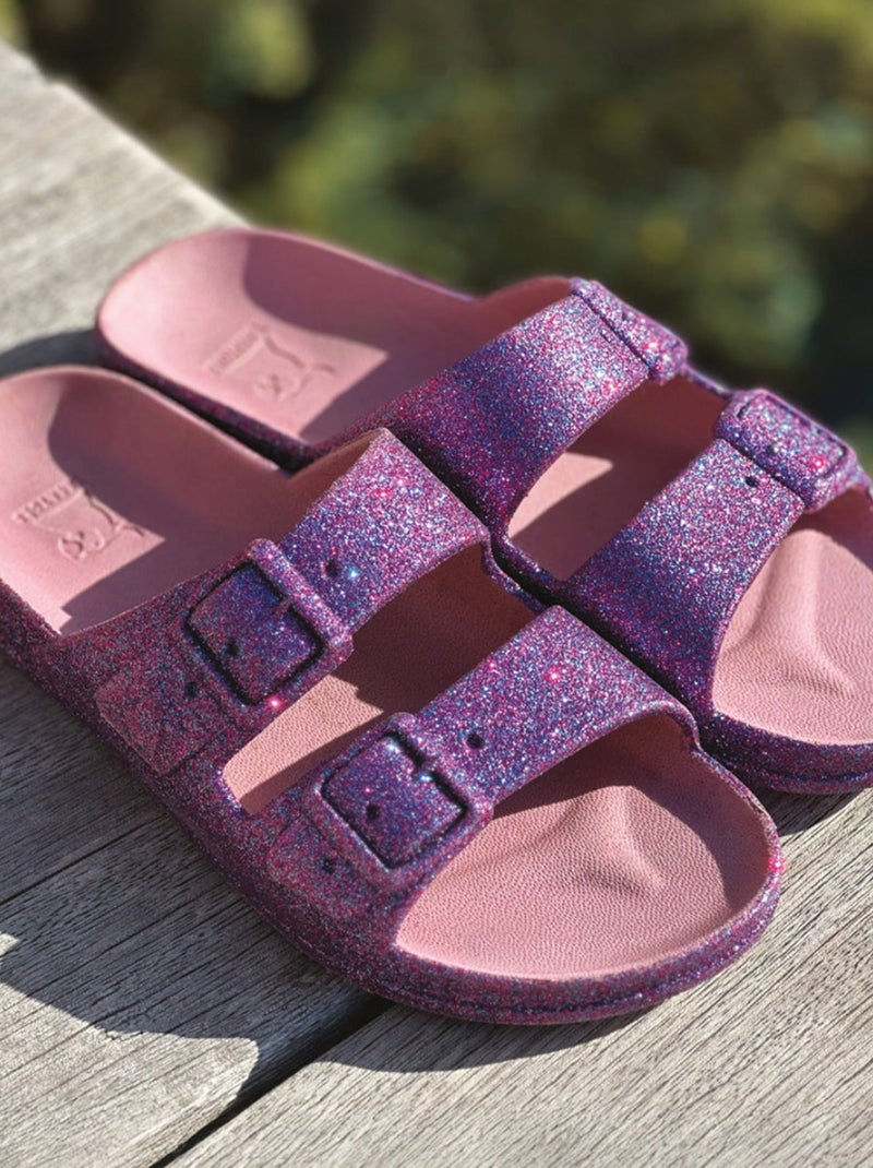 Sandales plates Trancoso Cacatoès Violet - Kiabi