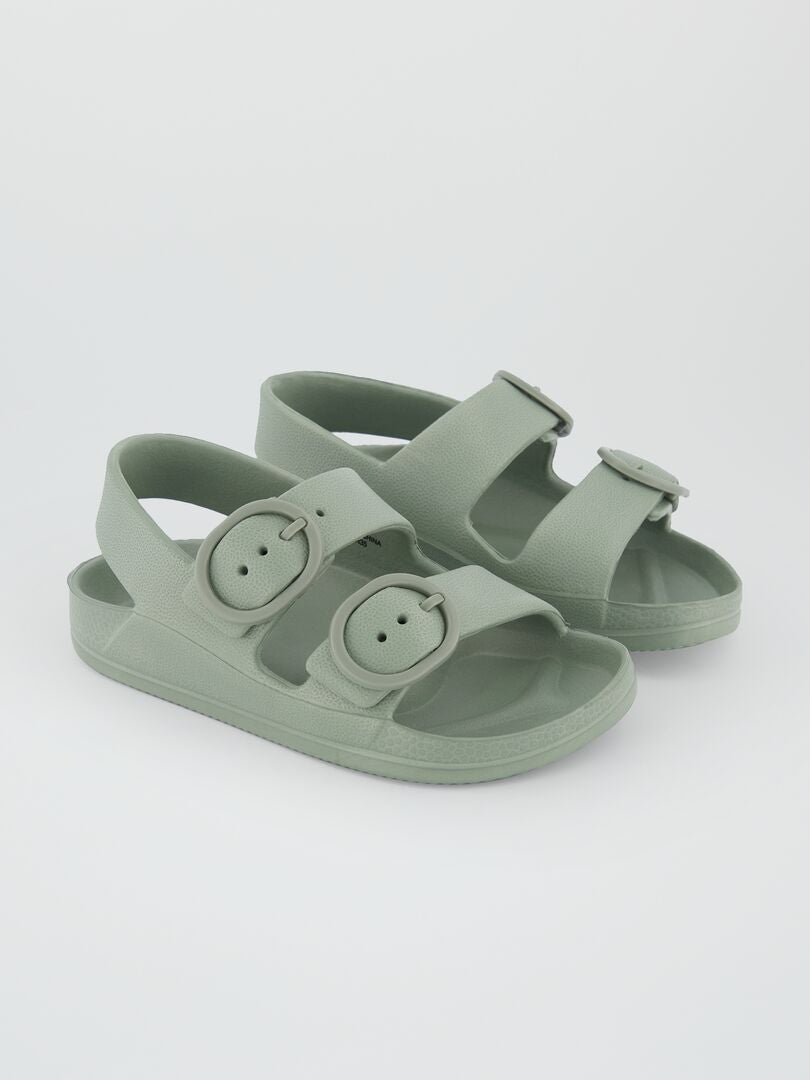 Sandales plates Vert - Kiabi