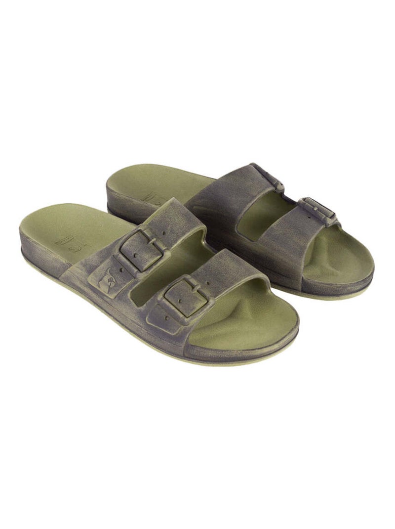 Sandales plates Vitoria Cacatoès Kaki foncé - Kiabi
