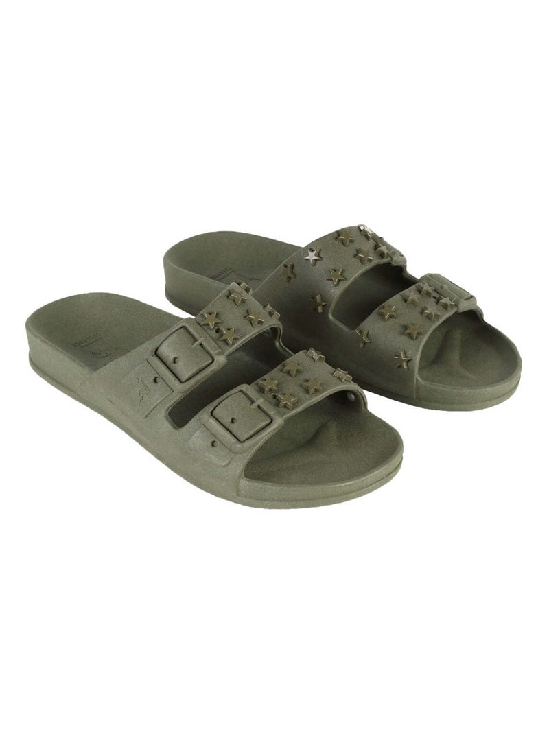 Sandales plates Zimbro Cacatoès Vert kaki - Kiabi