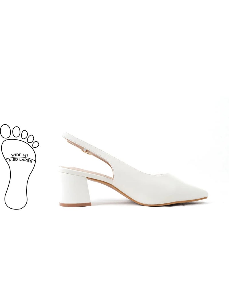 Sandales pointues pieds larges H - Modèle Lea Blanc - Kiabi