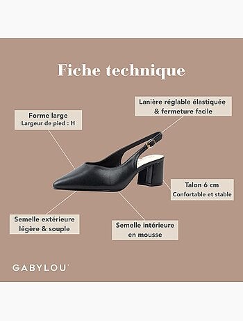 Sandales pointues pieds larges H - Modèle Lea