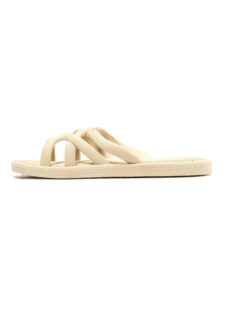 Sandales pour femme Brasileras avec semelle gomme Beige - Kiabi