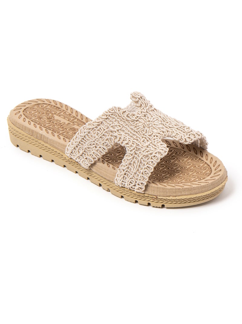 Sandales pour femme Brasileras avec semelle gomme Beige - Kiabi