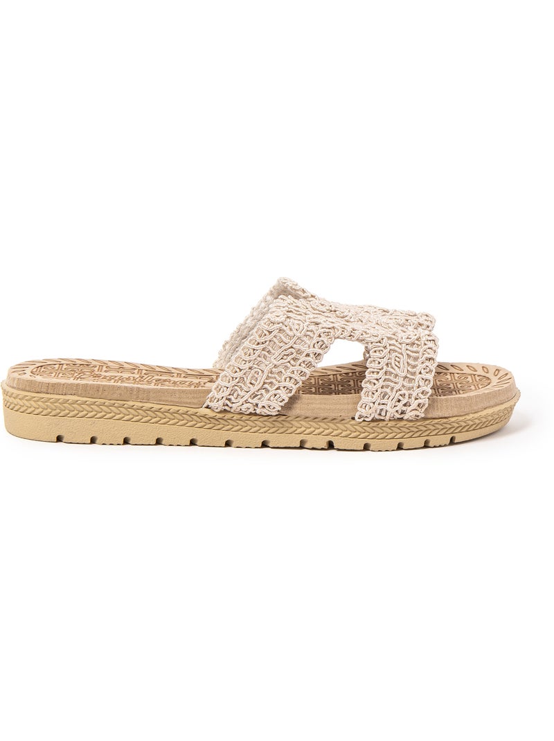 Sandales pour femme Brasileras avec semelle gomme Beige - Kiabi