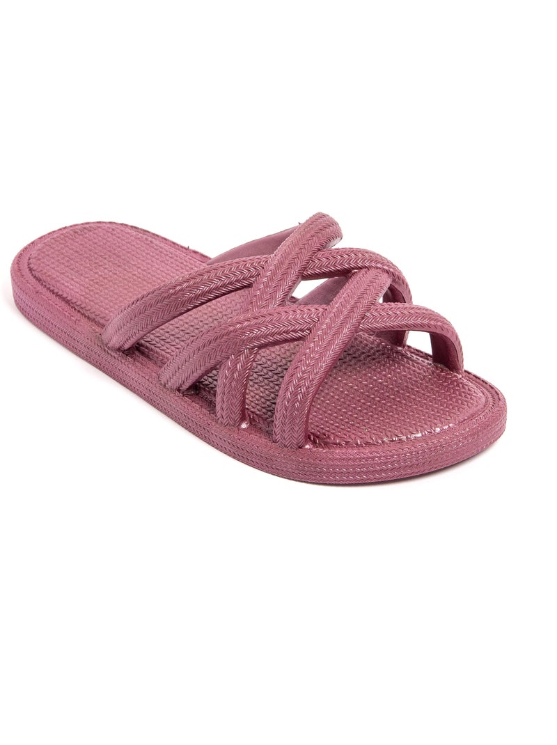 Sandales pour femme Brasileras avec semelle gomme Bordeaux - Kiabi