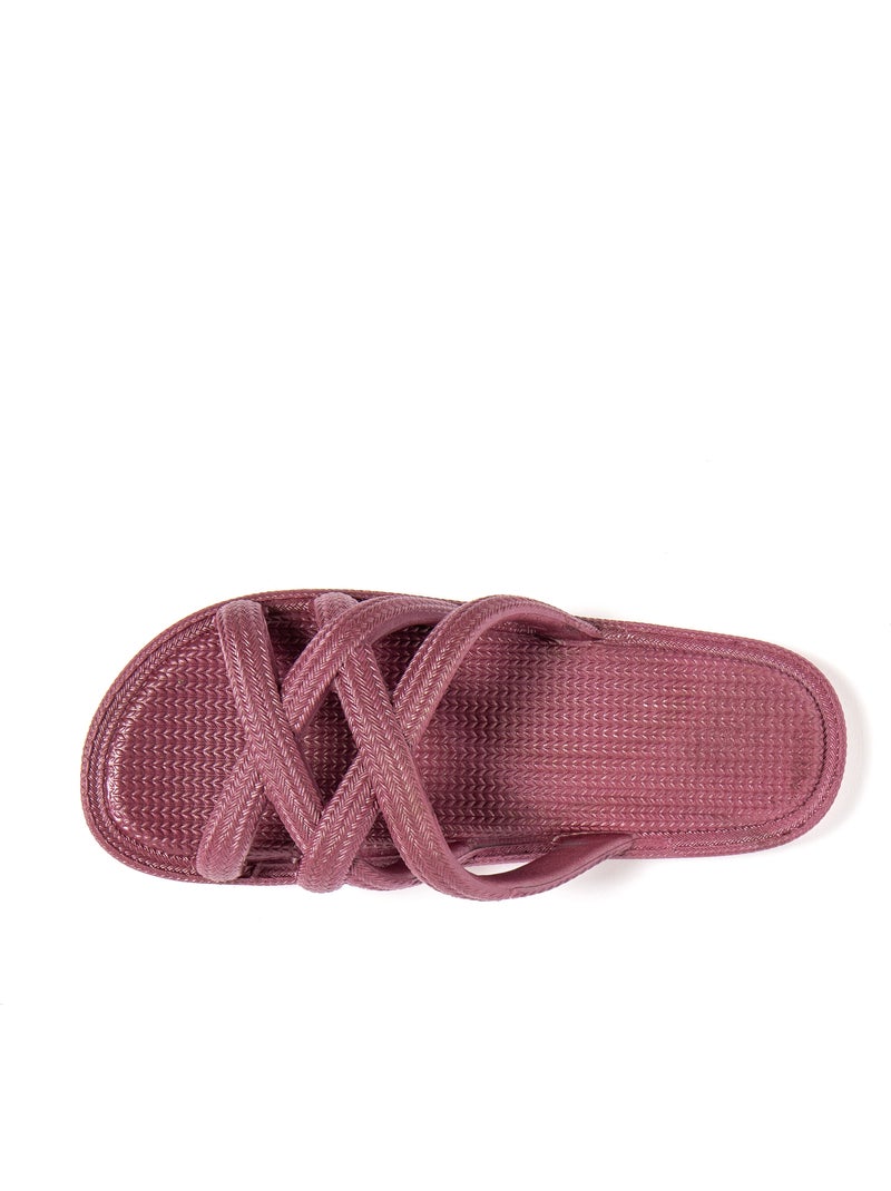 Sandales pour femme Brasileras avec semelle gomme Bordeaux - Kiabi