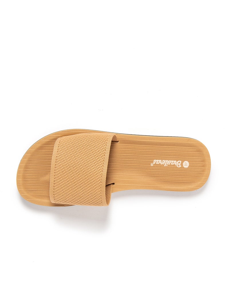 Sandales pour femme Brasileras avec semelle gomme Camel - Kiabi