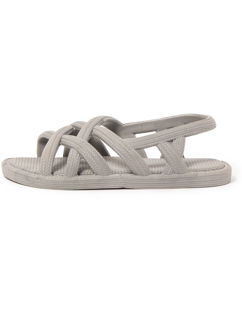 Sandales pour femme Brasileras avec semelle gomme Gris - Kiabi