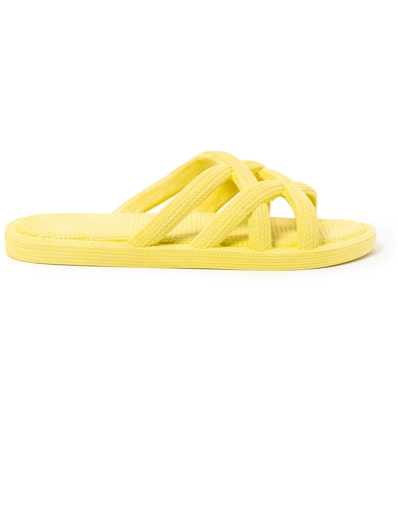 Sandales pour femme Brasileras avec semelle gomme Jaune - Kiabi