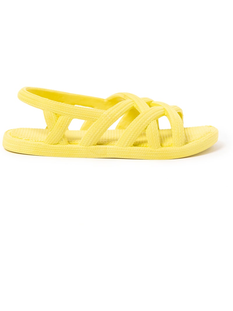 Sandales pour femme Brasileras avec semelle gomme Jaune - Kiabi