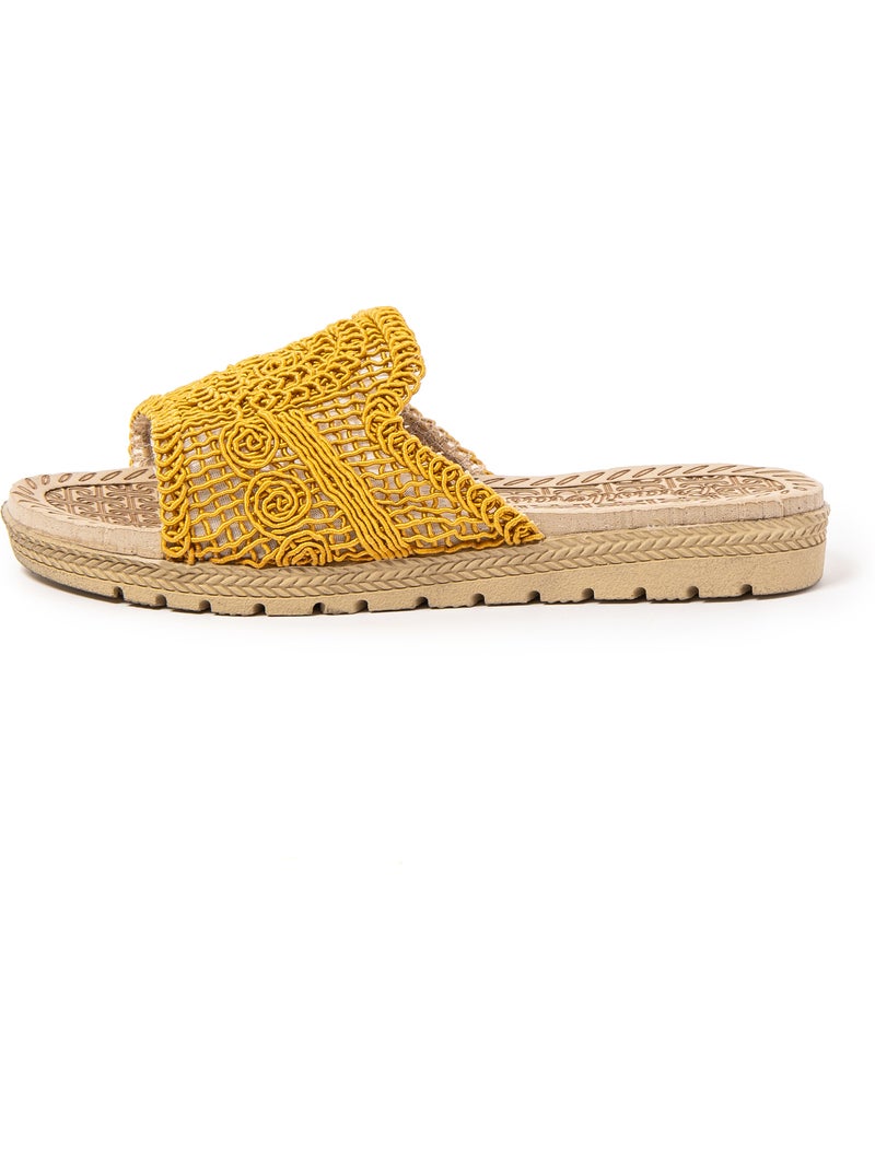 Sandales pour femme Brasileras avec semelle gomme Jaune - Kiabi