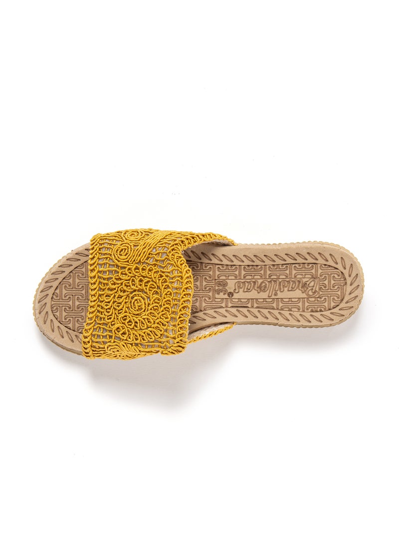 Sandales pour femme Brasileras avec semelle gomme Jaune - Kiabi
