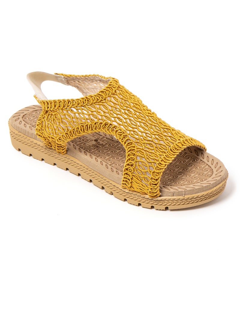 Sandales pour femme Brasileras avec semelle gomme Jaune - Kiabi