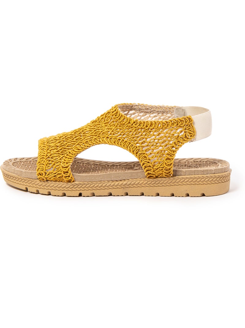 Sandales pour femme Brasileras avec semelle gomme Jaune - Kiabi