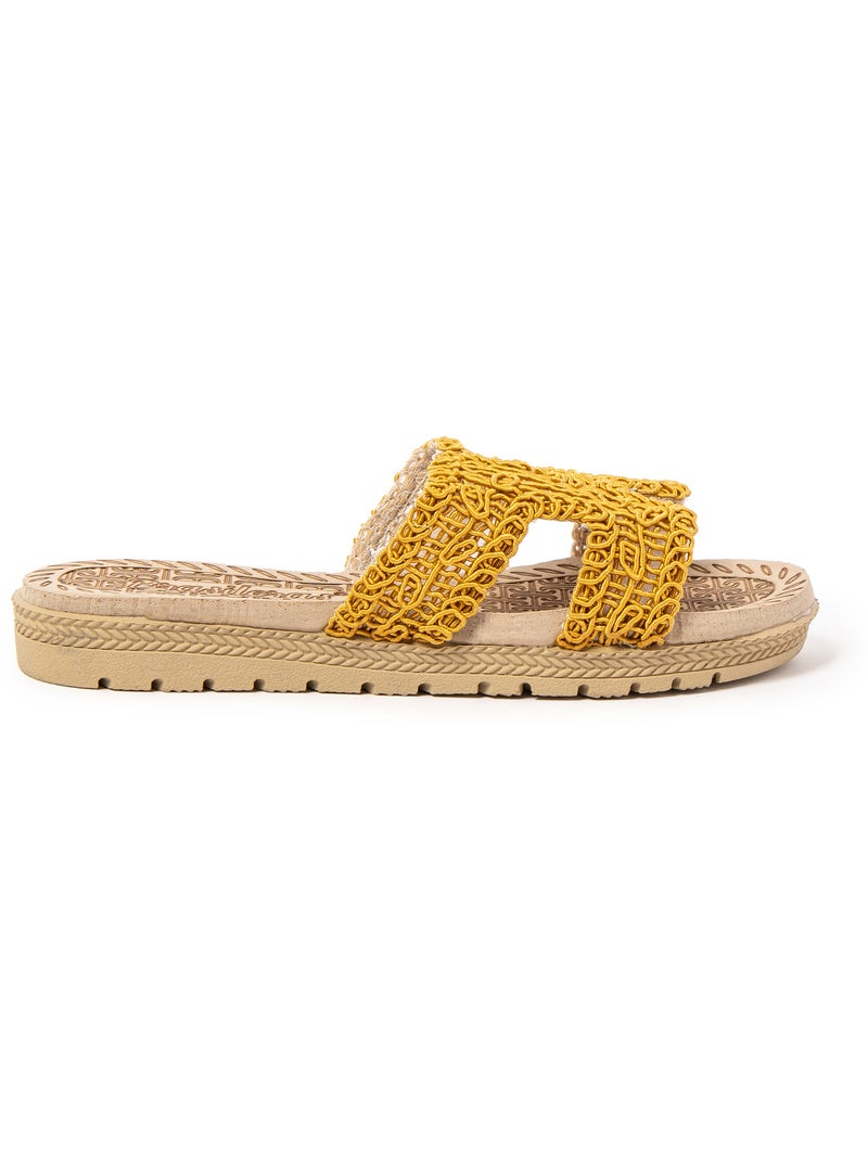 Sandales pour femme Brasileras avec semelle gomme Jaune - Kiabi