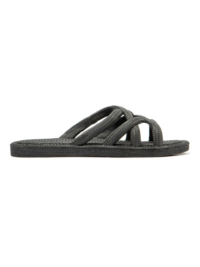 Sandales pour femme Brasileras avec semelle gomme Noir - Kiabi