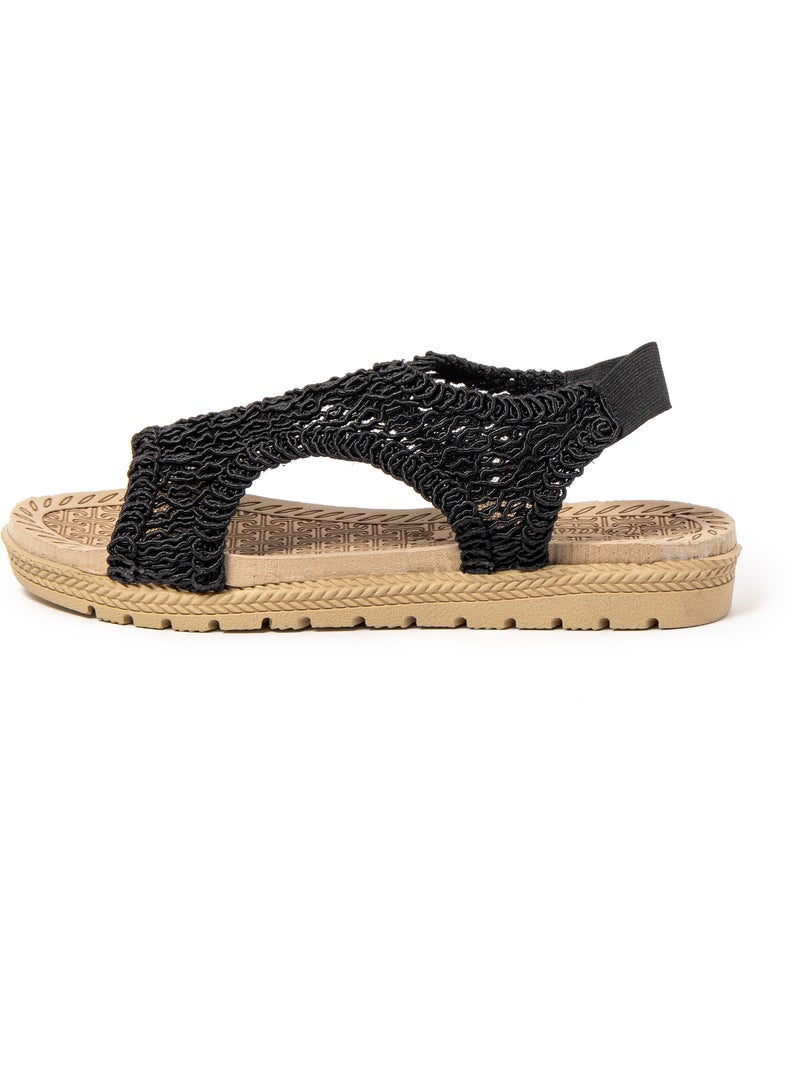 Sandales pour femme Brasileras avec semelle gomme Noir - Kiabi
